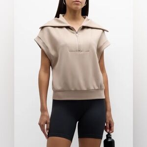 Varley light taupe magnolia 2.0 half zip tank NWOT